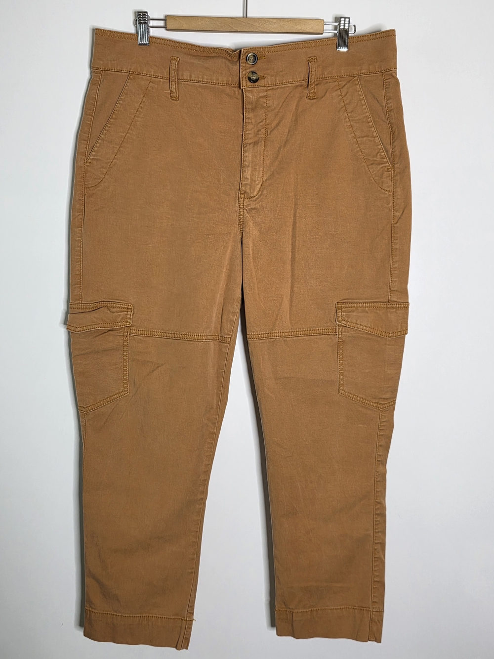 CAbi Paper Bag Cargo Chino rust brown Pants Style #6045 Size 12 Great Condition